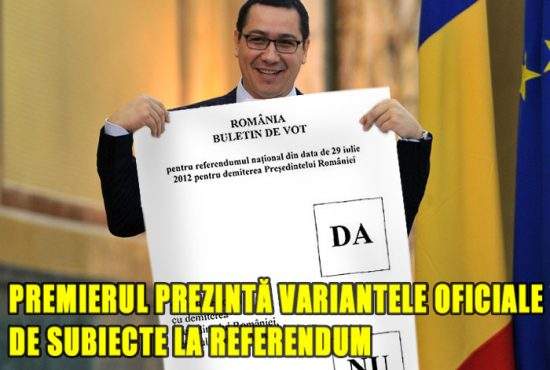 Deşi mai sunt două săptămâni, pe net au apărut deja variante de subiecte la referendum!