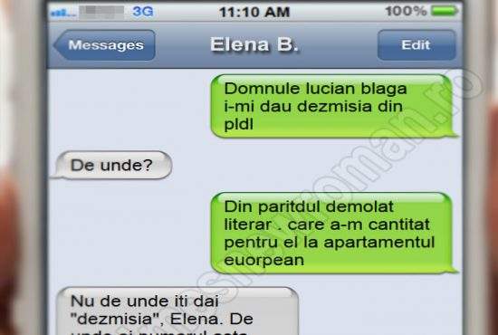 Foto exclusiv! SMS-urile prin care Elena Băsescu şi-a dat demisia din PDL