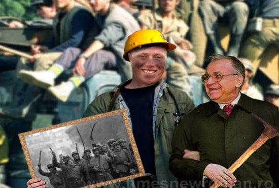 Foto! Inspirat de Ponta, Ion Iliescu s-a pozat de ziua lui cu un personaj îndrăgit: minerul Ghiţă