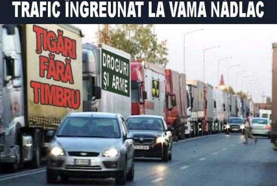 Ştiri din trafic:  Prin Vama Nădlac au trecut două TIR-uri cu ţigări