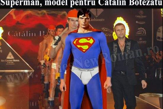 Superman a prezentat ultima colecţie de chiloţi Cătălin Botezatu