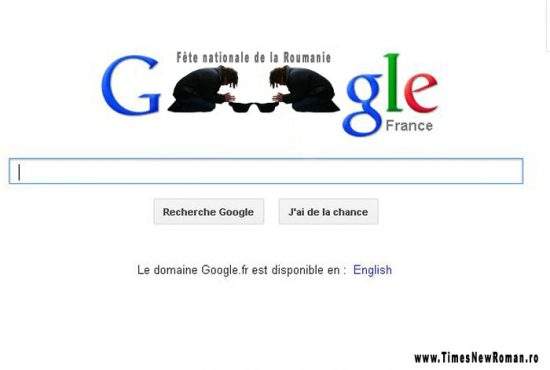 Foto! Francezii marchează Ziua Naţională a României printr-un logo scandalos pe Google