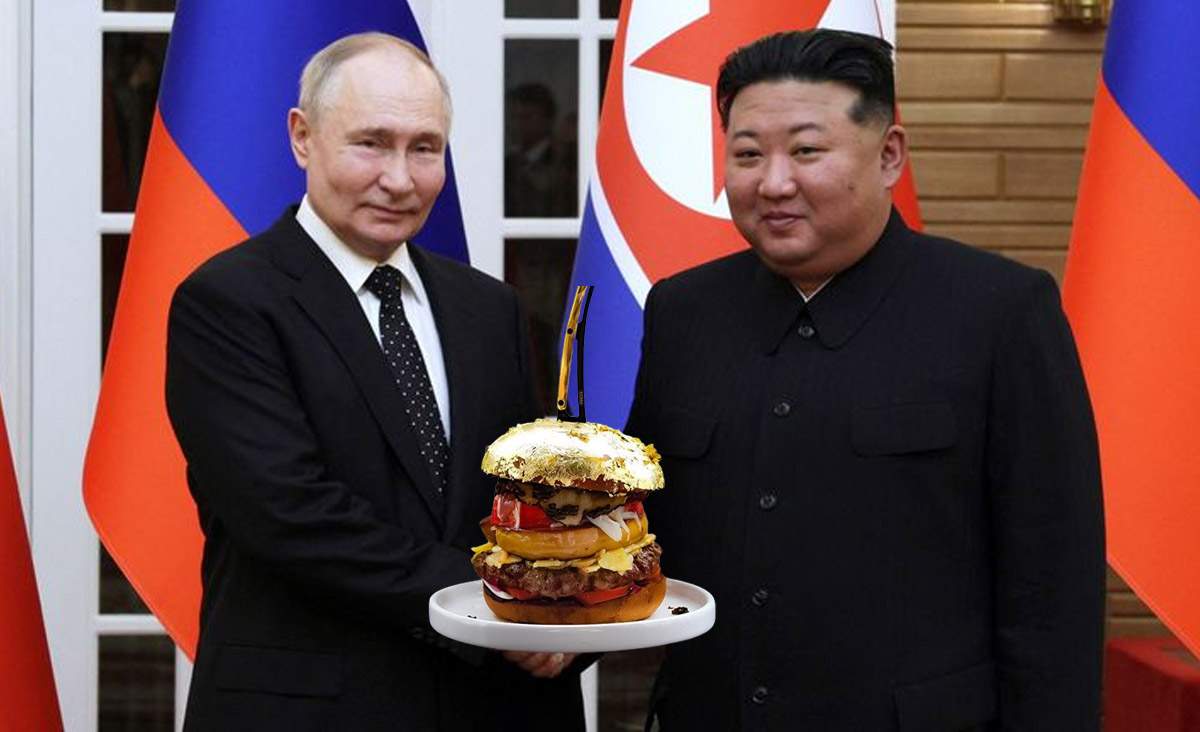 Kim Jong-un, dat pe spate de cadoul luxos primit de la Putin: un burger cu foiță de aur