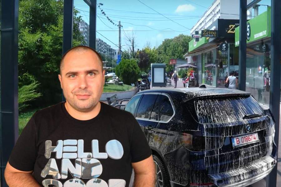 Un șofer cu BMW și-a spălat mașina la dușul stradal de la Veteranilor