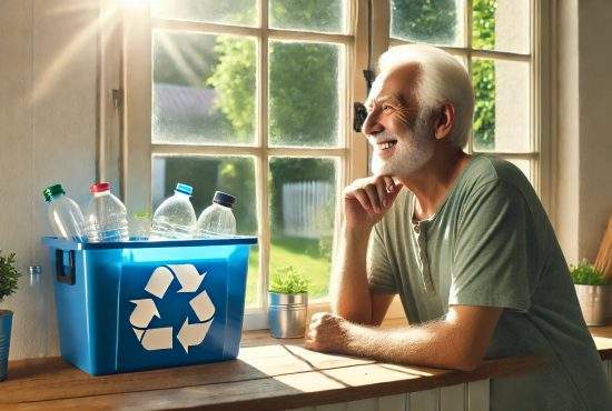 Eco-optimistul! A reciclat o sticlă de plastic şi acum stă la geam aşteptând să se răcească planeta