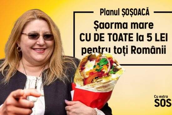 Inspirată de Simion, Şoşoacă promite şi ea şaorma mare la 5 lei pentru toţi românii