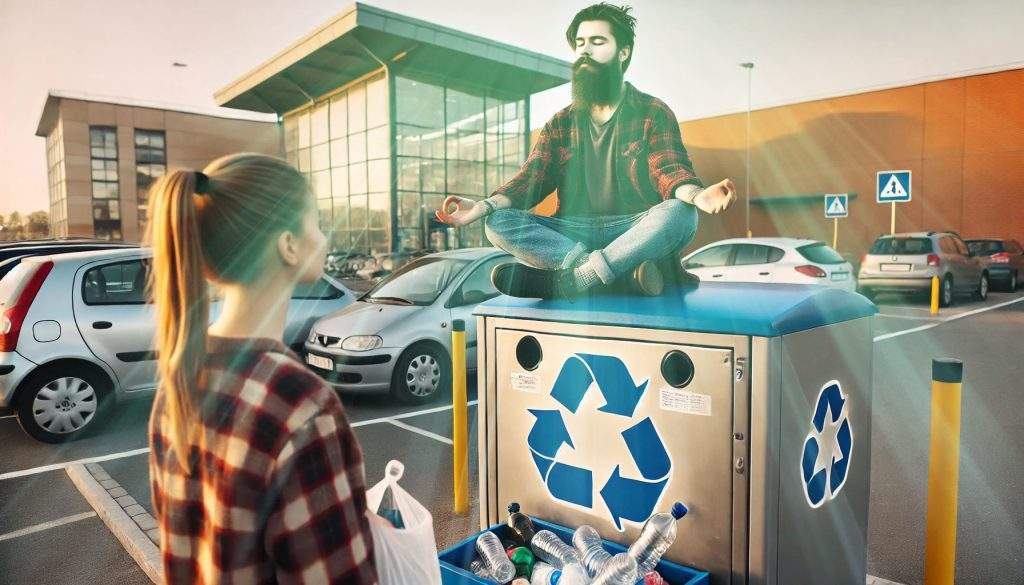 Guru-ul verde! La fiecare PET reciclat, pe lângă cei 50 de bani primeşti şi un sfat de la el