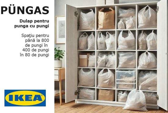 IKEA lansează PÜNGAS, primul dulap din lume destinat exclusiv pungilor cu pungi