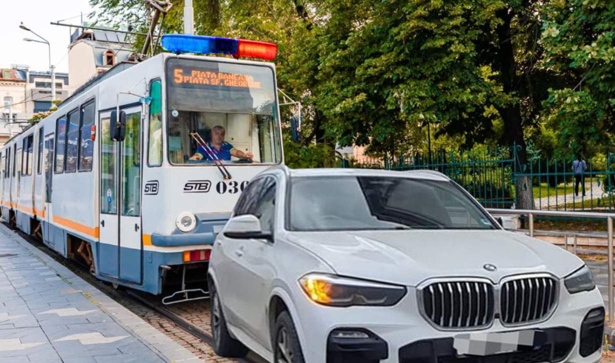 Tramvaiele vor avea girofar, ca să se bage în fața BMW-urilor pe șina de tramvai